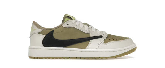Jordan 1 Retro Low Golf Travis Scott en verde oliva neutro
